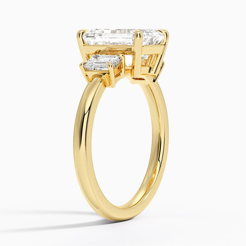 Rhiannon Emerald Cut Three Stone Diamond Ring (1/2 ct. tw.) - Emerald Cut Center Stone