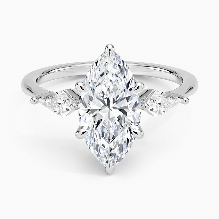 Luxe Cometa Three Stone Diamond Ring (1/3 ct. tw.) - Marquise Center Stone