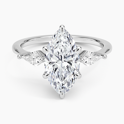 Luxe Cometa Three Stone Diamond Ring (1/3 ct. tw.) - Marquise Center Stone