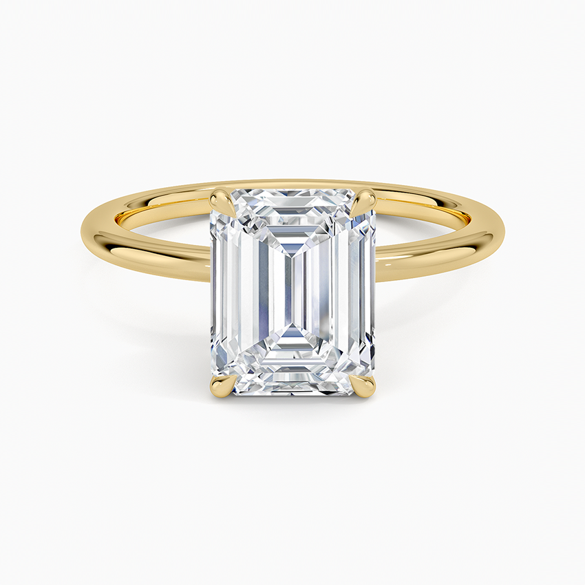 Petite Elodie 1.5mm Ring - Emerald Cut Center Stone