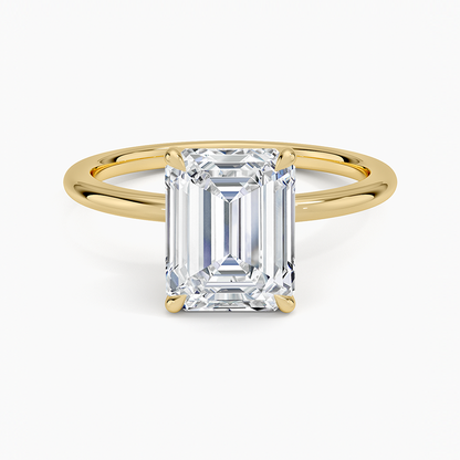 Petite Elodie 1.5mm Ring - Emerald Cut Center Stone