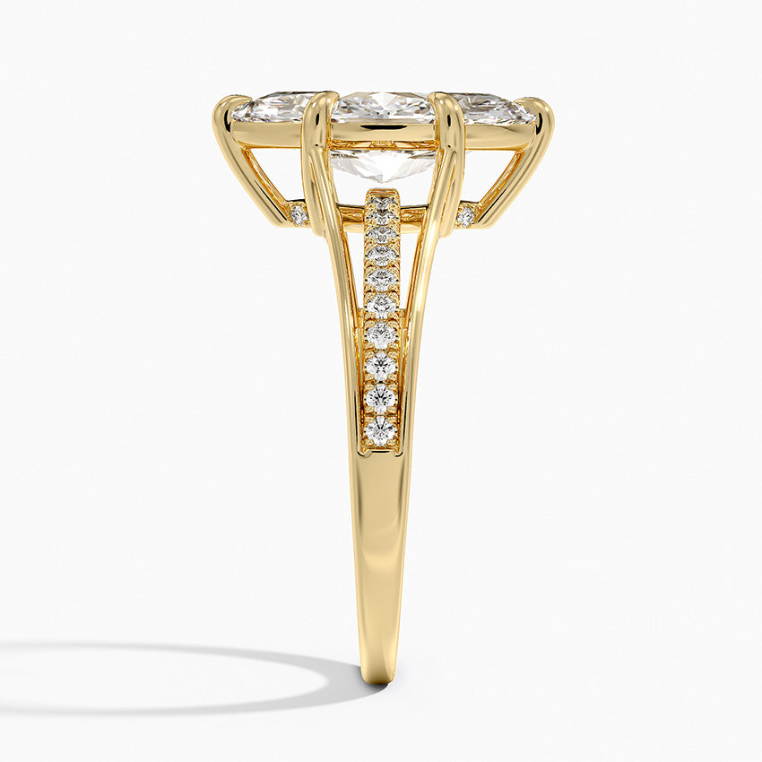Tressa Split Shank Diamond Ring - Marquise Cut Center Stone