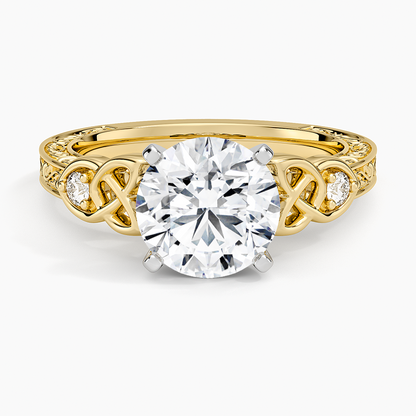 Aberdeen Celtic Diamond Ring - Round Cut Center Stone