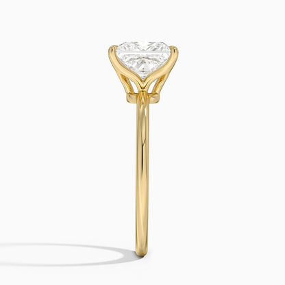 Petite Elodie 1.5mm Ring - Princess Cut Center Stone