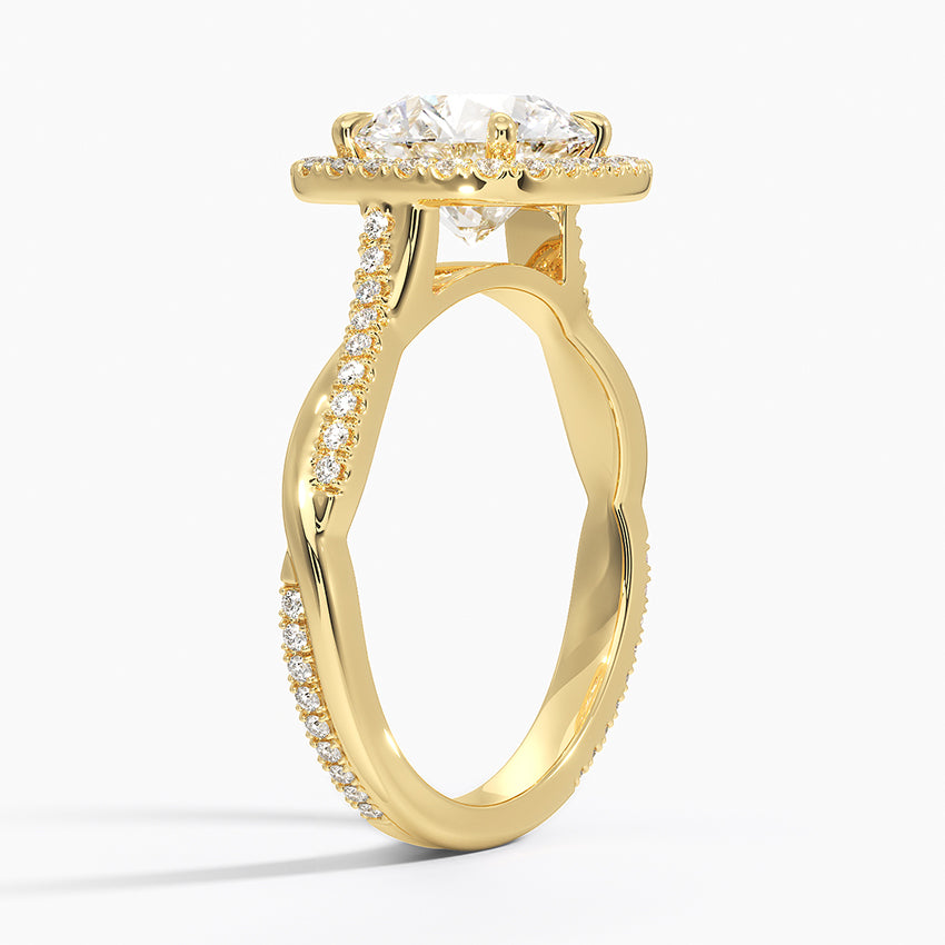 Petite Twisted Vine Halo Diamond Ring (1/4 ct. tw.) - Round Center Stone