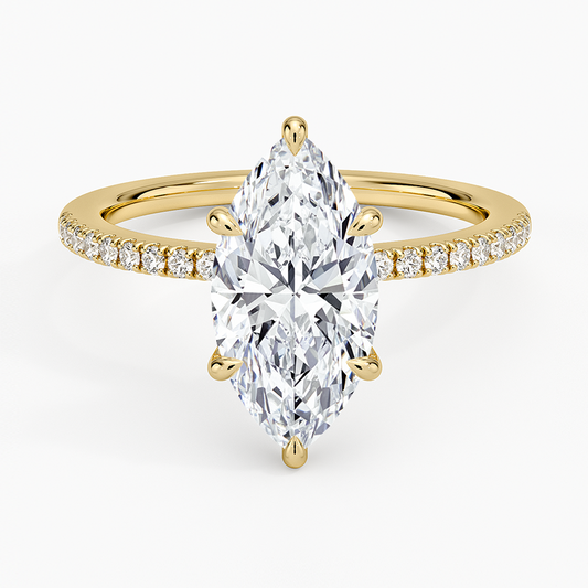 Demi Half Coverage Diamond Ring (1/5 ct. tw.) - Marquise Center Stone