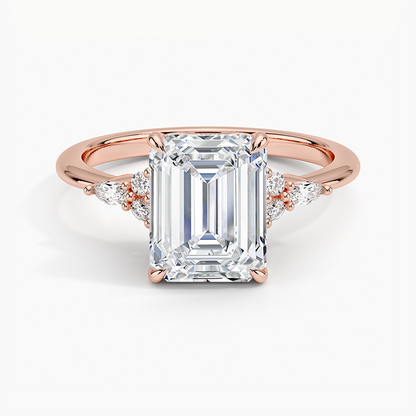 Nadia Diamond Ring - Emerald Cut Center Stone