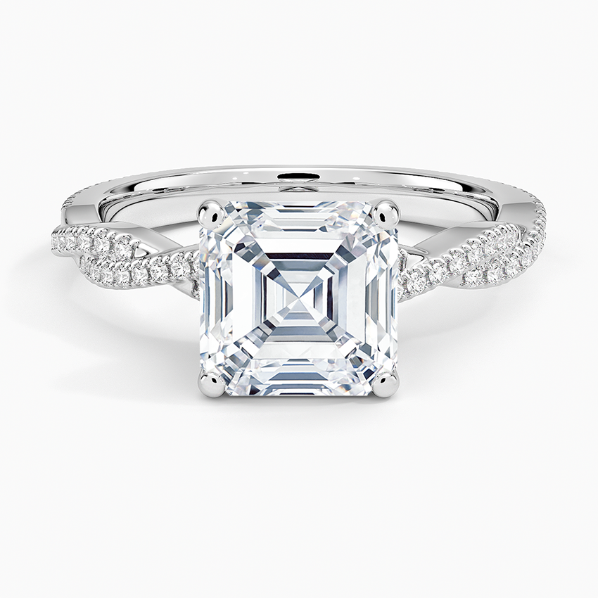 Petite Luxe Twisted Vine Diamond Ring (1/4 ct. tw.) - Asscher Cut Center Stone