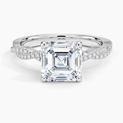 Petite Luxe Twisted Vine Diamond Ring (1/4 ct. tw.) - Asscher Cut Center Stone