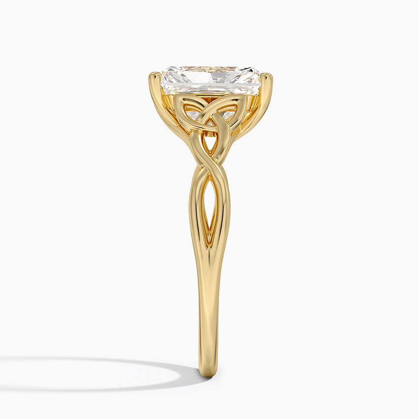 Celtic Love Knot Ring - Radiant Cut Center Stone