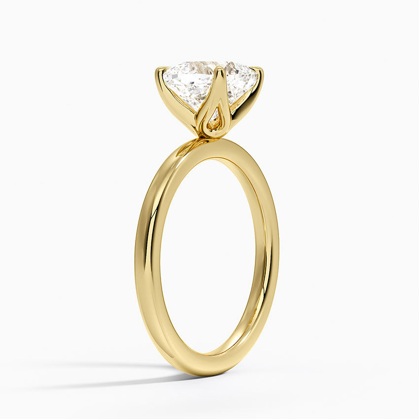 2mm Petite Elodie Perfect Fit Solitaire Ring - Cushion Cut Center Stone