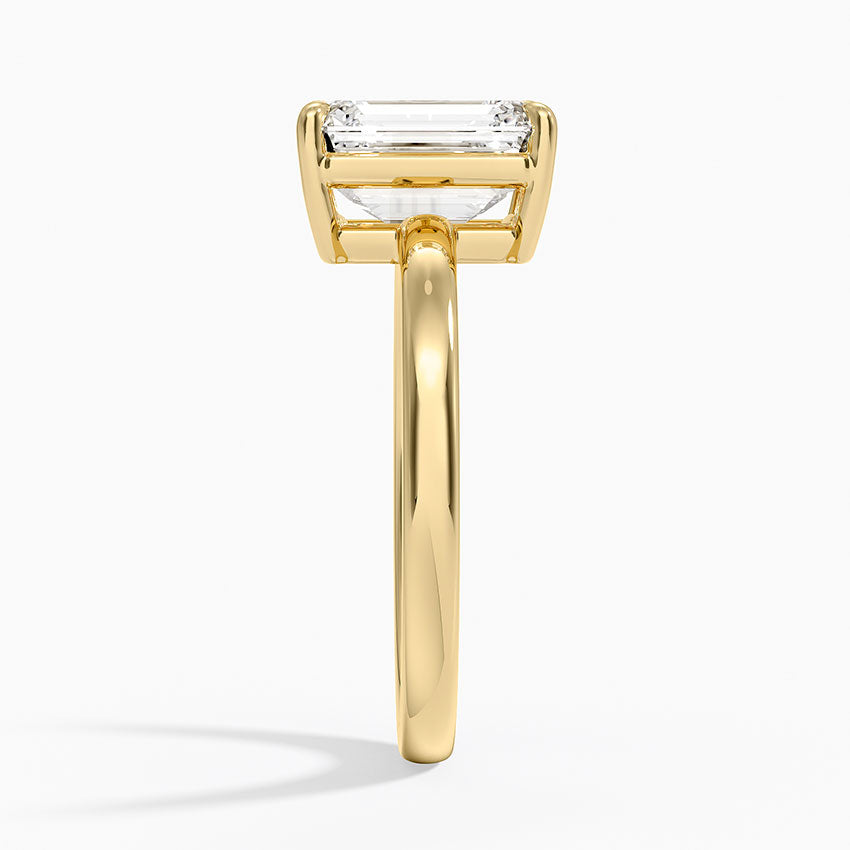 Dara Low-Profile Solitaire Ring - Emerald Cut Center Stone
