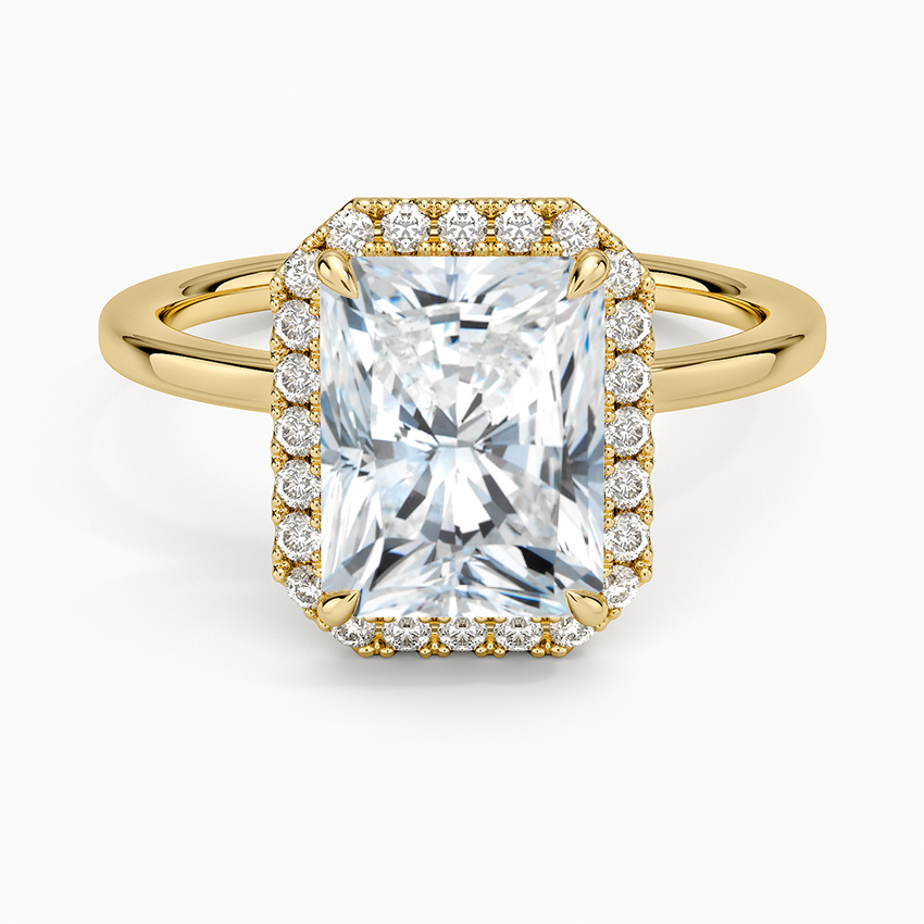 Vienna Halo Diamond Ring - Radiant Cut Center Stone