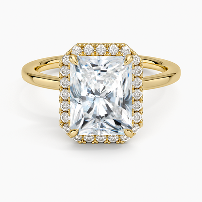 Vienna Halo Diamond Ring - Radiant Cut Center Stone