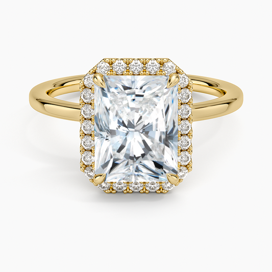 Vienna Halo Diamond Ring - Radiant Cut Center Stone