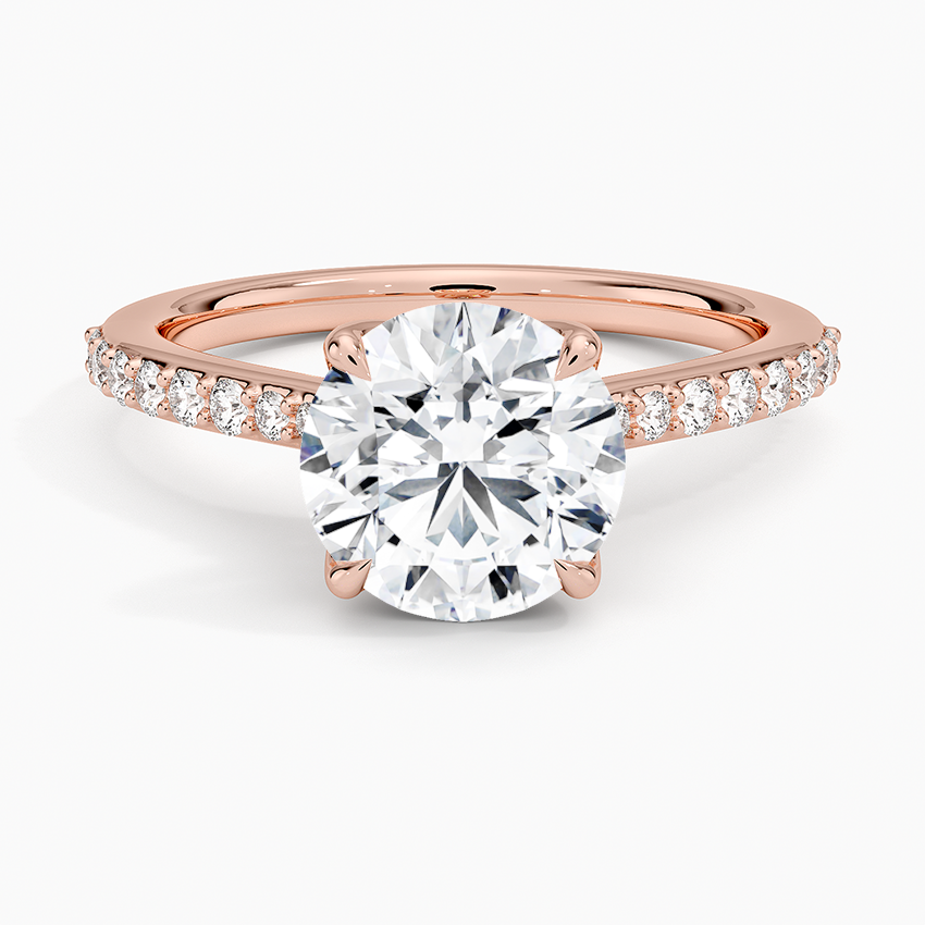 Elodie Cathedral Diamond Ring - Round Center Stone