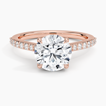 Elodie Cathedral Diamond Ring - Round Center Stone