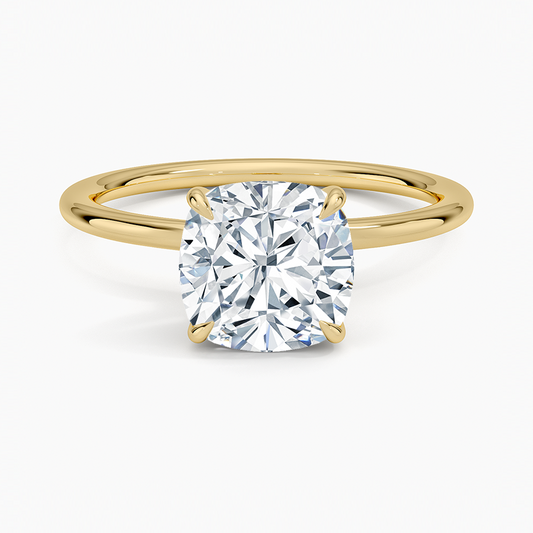 Entwined Solitaire Ring - Cushion Cut Center Stone
