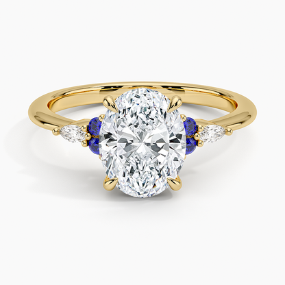 Nadia Sapphire and Diamond Ring - Oval Cut Center Stone
