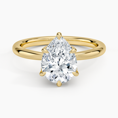 Petal 2mm Solitaire Ring - Pear Cut Center Stone