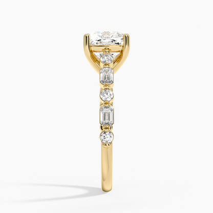 Kensington Half Coverage Diamond Ring (1/2 ct. tw.) - Cushion Cut Center Stone