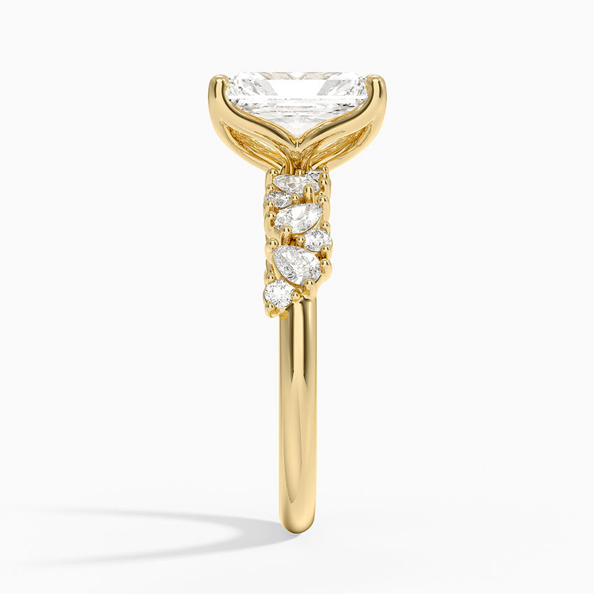 Olivetta Diamond Ring - Radiant Cut Center Stone
