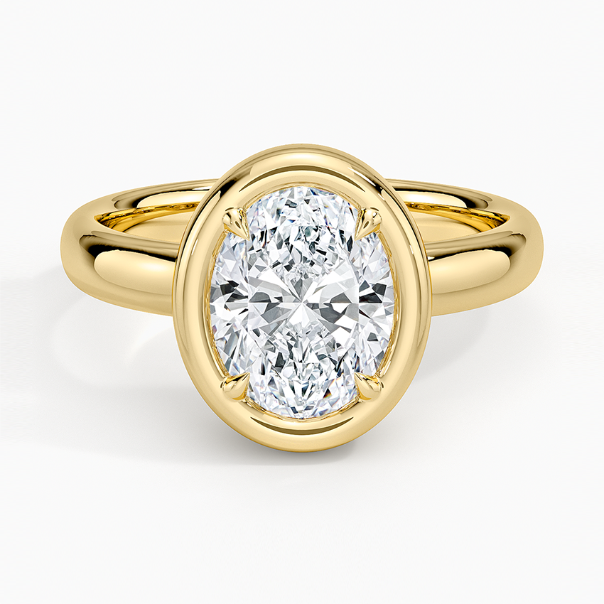 Andrea Bezel Prong Ring - Oval Center Stone