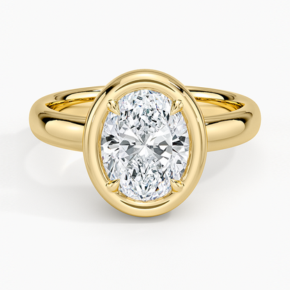 Andrea Bezel Prong Ring - Oval Center Stone