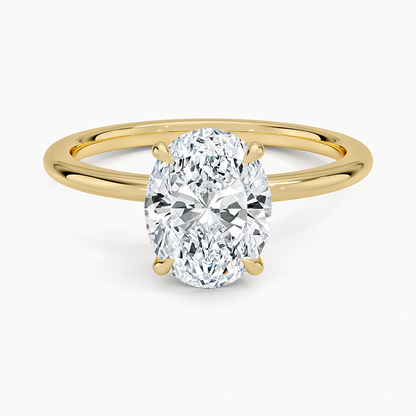 Petite Elodie 1.5mm Ring - Oval Cut Center Stone