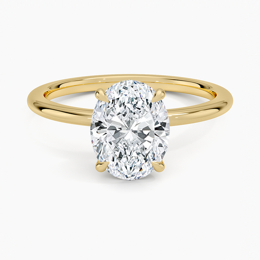 Petite Elodie 1.5mm Ring - Oval Cut Center Stone
