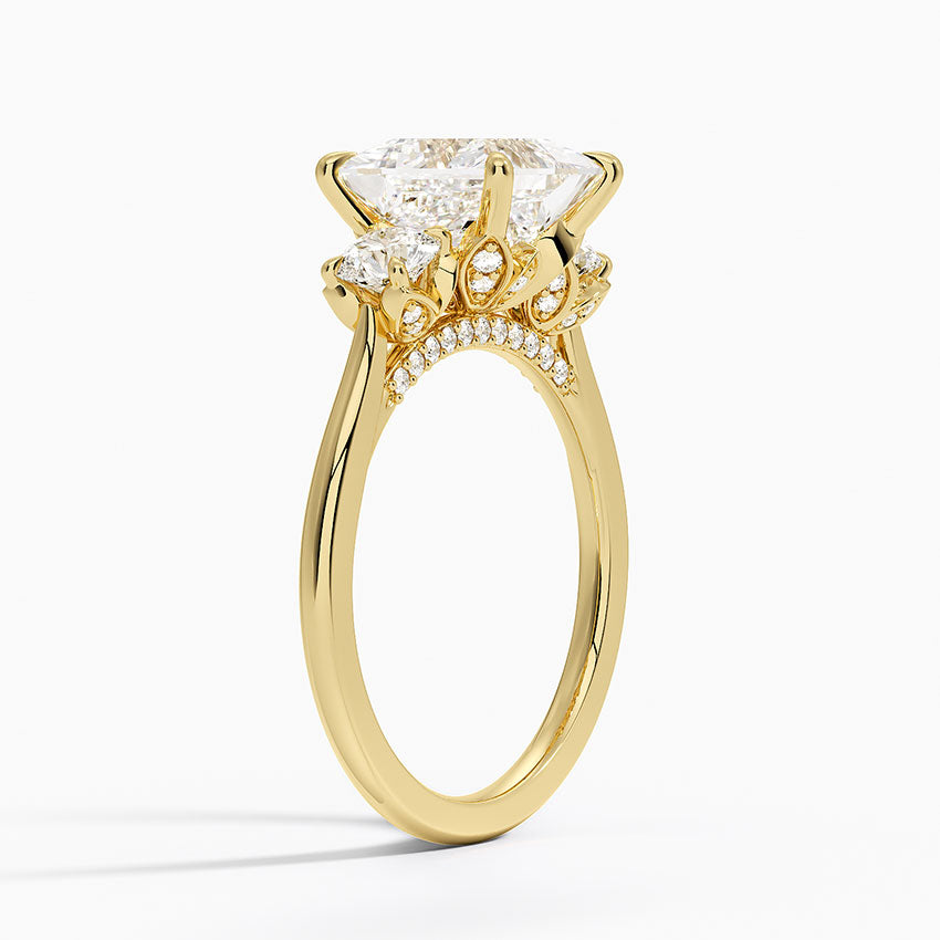 Petal Three Stone Diamond Ring (2/3 ct. tw.) - Princess Cut Center Stone