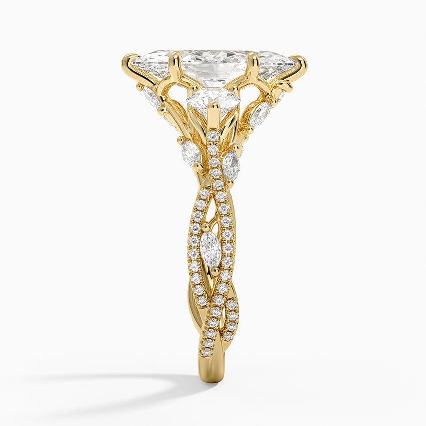 Luxe Secret Garden Three Stone Diamond Ring (1 ct. tw.) - Marquise Center Stone