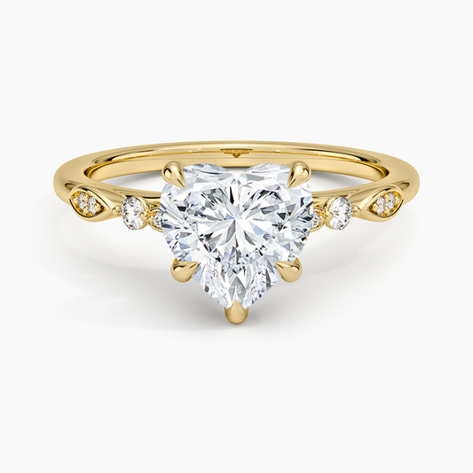 Rochelle Diamond Ring - Heart Center Stone