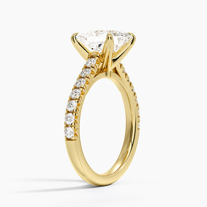 Sienna Half Coverage Diamond Ring - Princess Cut Center Stone