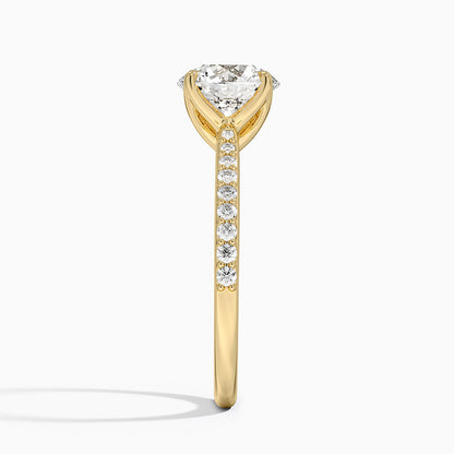 Elodie Cathedral Diamond Ring - Round Center Stone