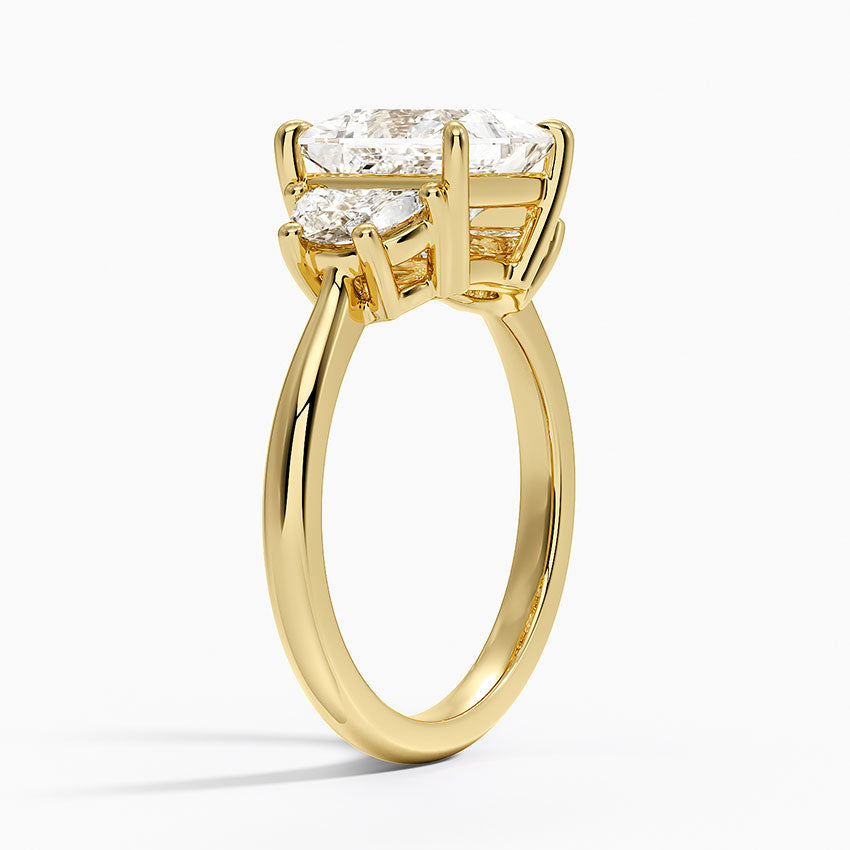 Half Moon Three Stone Diamond Ring (1/2 ct. tw.) - Princess Cut Center Stone