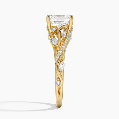 Begonia Vine Diamond Ring (1/2 ct. tw.) - Asscher Cut Center Stone