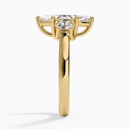 Petite Three Stone Trellis Diamond Ring (1/3 ct. tw.) - Marquise Cut Center Stone