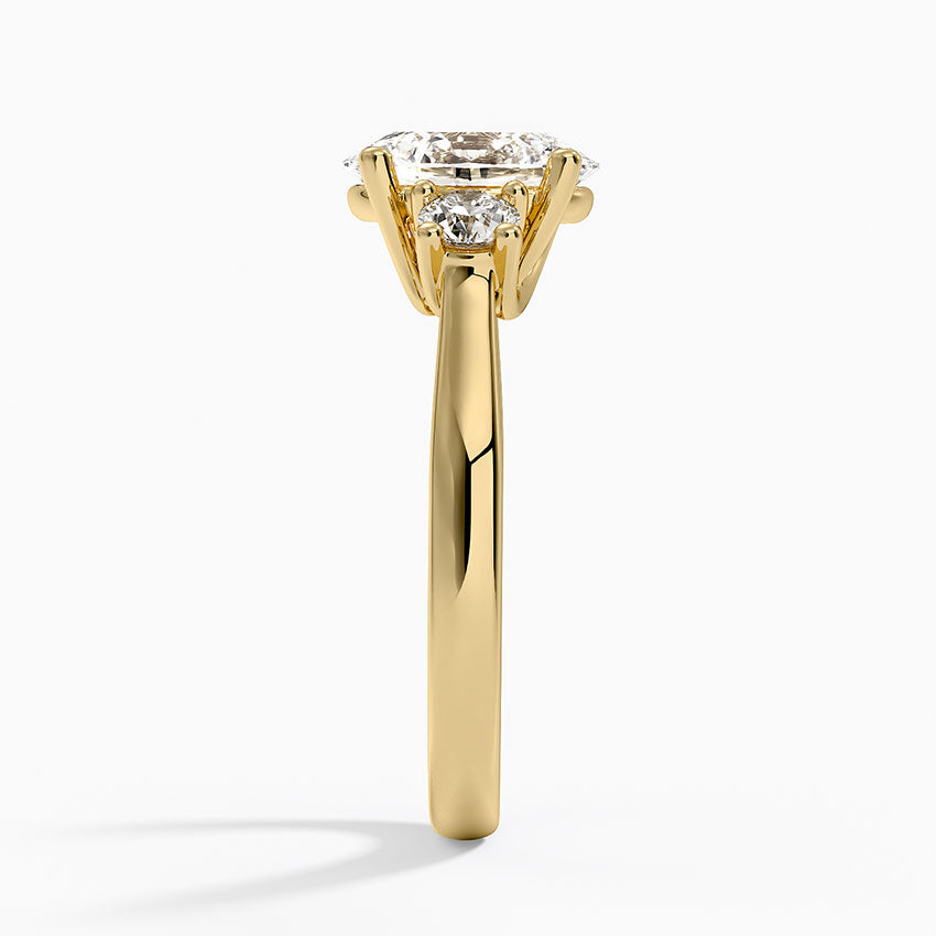 Petite Three Stone Trellis Diamond Ring (1/3 ct. tw.) - Oval Cut Center Stone