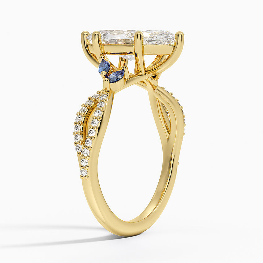 Luxe Willow Sapphire and Diamond Ring (1/8 ct. tw.) - Marquise Center Stone