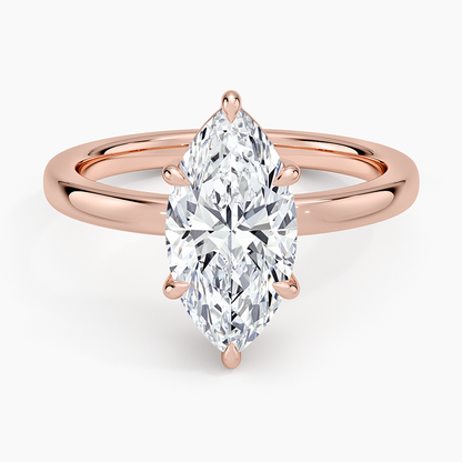 Dara Low-Profile Solitaire Ring - Marquise Center Stone