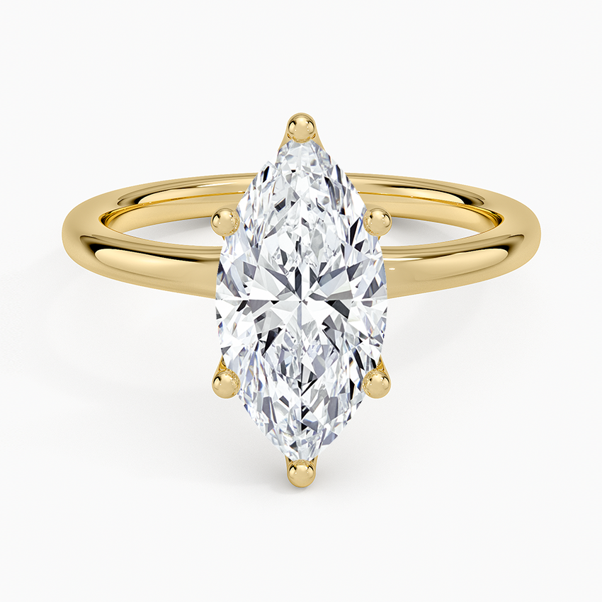 Fleur Solitaire Ring - Marquise Center Stone