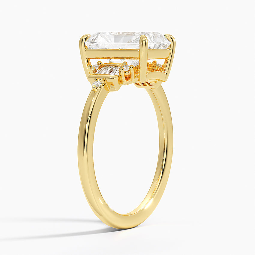 Daphne Art Deco Ring (1/8 ct. tw.) - Radiant Cut Center Stone