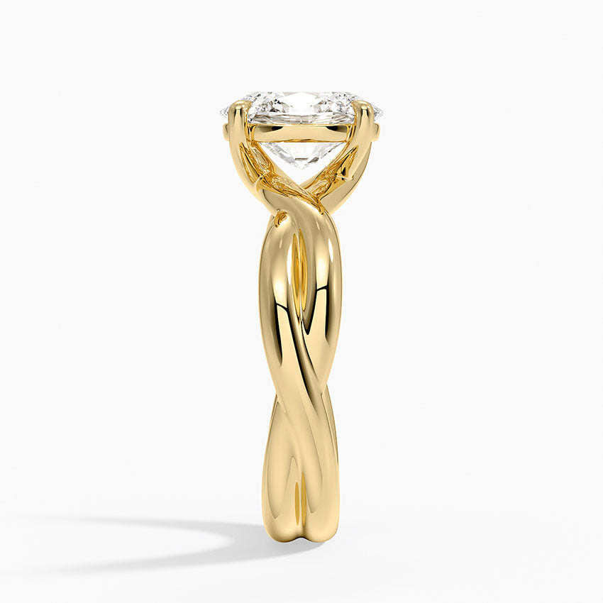 Hazel Twist Solitaire Diamond Ring - Oval Cut Center Stone