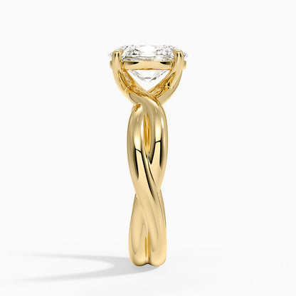 Hazel Twist Solitaire Diamond Ring - Oval Cut Center Stone