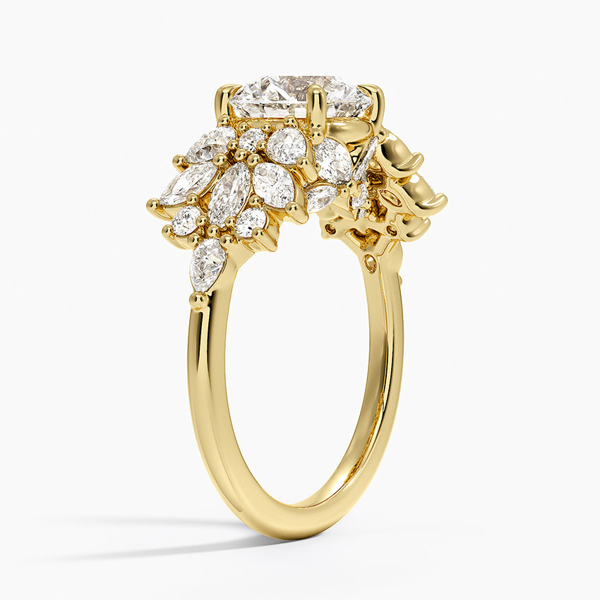 Grand Nadia Diamond Ring - Round Center Stone