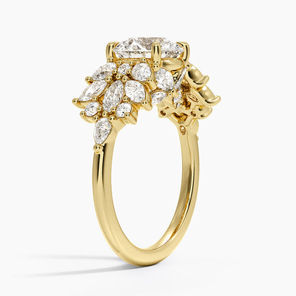 Grand Nadia Diamond Ring - Round Center Stone