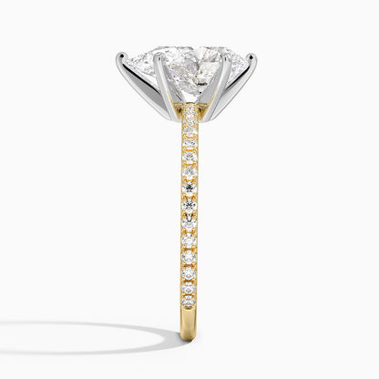 Ballad Three-Quarter Coverage Diamond Ring (1/4 ct. tw.) - Pear Center Stone