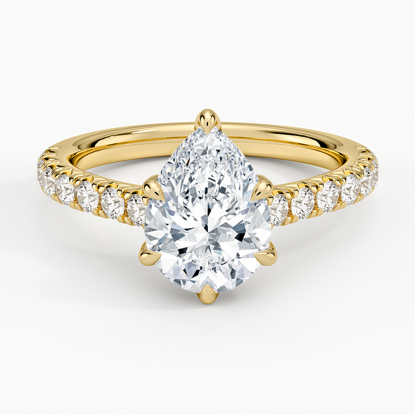 Sienna Half Coverage Diamond Ring - Pear Center Stone