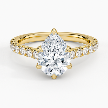 Sienna Half Coverage Diamond Ring - Pear Center Stone